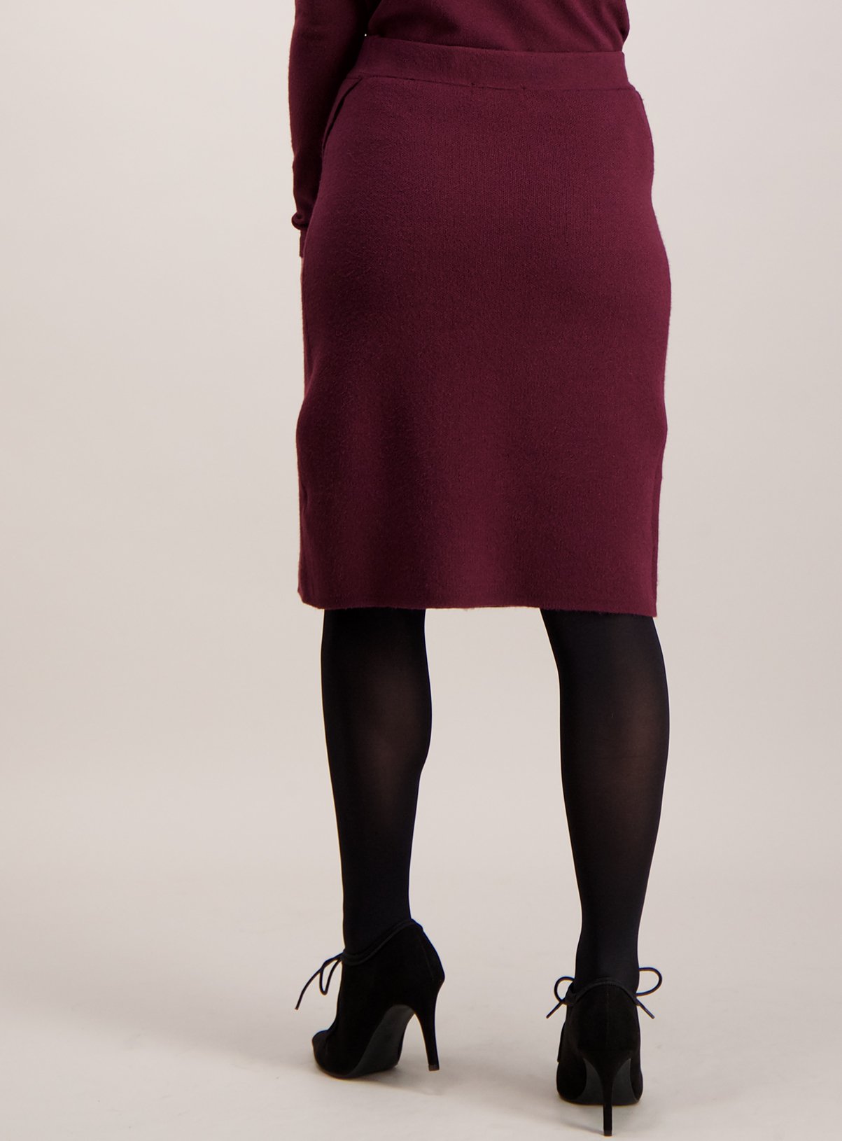 SKU: PETITE BERRY KNIT WRAP PENCIL:Berry Red:24 - Image 4 thumbnail
